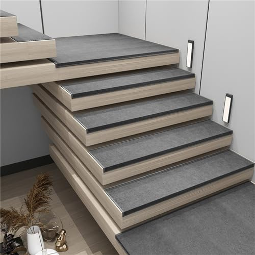 15 Stück Stufenmatten (76x25cm) Rutschschutz Treppenteppich,Treppenstufen Matten mit rutschfeste Teppichrückseite Selbstklebend Sicherheit Stufenteppich für Kinder,Älteste und Haustiere