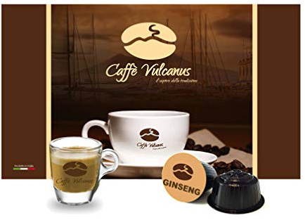 Caffè Vulcanus – Boissons instantanées en capsules, compatibles avec Nescafé Dolce Gusto (100 capsules, Ginseng)