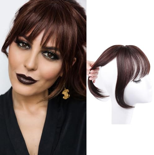 RPAEOY Frangia Clip Stile Francese Capelli Finti Naturali Posticci Frontali Sottili Leggeri Lisci