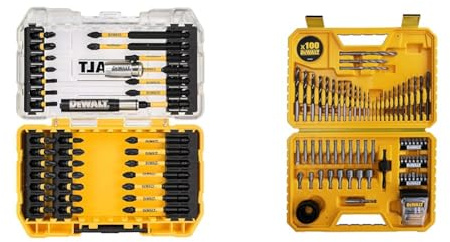 DEWALT Embout de Vissage en Coffret TOUGHCASE 37 Pièces pour Perceuse-Visseuse FLEXTORQ DT70731T-QZ & Coffret de 100 Pièces de Perçage et Vissage Haute Performance - DT71563-QZ