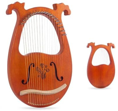 Anfänger harfe 16/19 Saiten Holz Mahagoni Harfe Klassisches Musikinstrument mit Tuning für Musikliebhaber Leicht zu erlernen(19H)