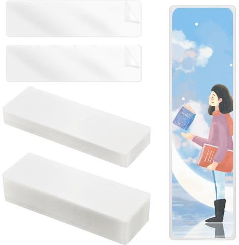 80pz Buste Trasparenti Segnalibri, Buste Segnalibri Plastica Buste Laminazione Segnalibri Buste Laminazione Caldo Custodia Laminazione Termica per Gli Amanti Libri Studenti Che Leggono