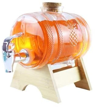Dispensador De Bebidas De Vidrio Con Tapa, Dispensadores De Bebidas Con Soporte De Madera Para Fiestas, Contenedor De Hervidor De Bebidas De Autoservicio
