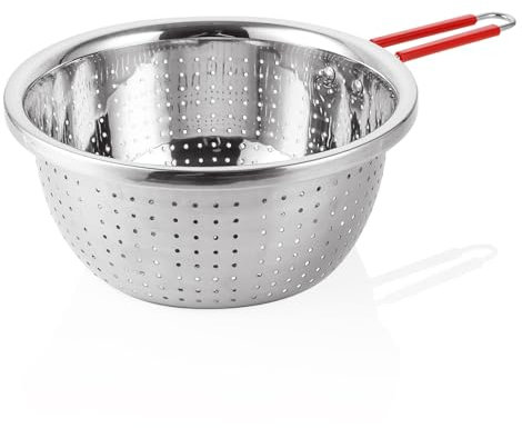 ASelected Stainless Steel Colander,Stainless Steel Colanders with Handle for Pasta, Noodles, Rice, Vegetables Dishwasher Safe (26Cm)