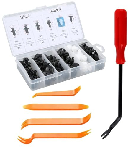 Bangbobi Befestigungsclips Auto - 105 Stück inkl. Spreiznieten Kunststoff & Kfz Werkzeug Set für Most car - Kunststoffschrauben & Auto Clips für Most car by