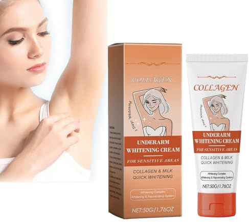 Underarm Whitening Cream, Aufhellende Creme für Achseln, Knie, Ellbogen, Empfindliche und Private Bereiche, Hellt, Nährt, Repariert und Stellt die Haut Wieder (1PC, 50g)