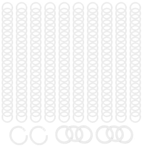 PATIKIL 1.1 Loose Leaf Binder Rings, 210Pcs Binder Ring Book Rings Plastic Key Rings for Paper Index Card Flash Card Book DIY Scrapbook Notebook Photo Album Office, White