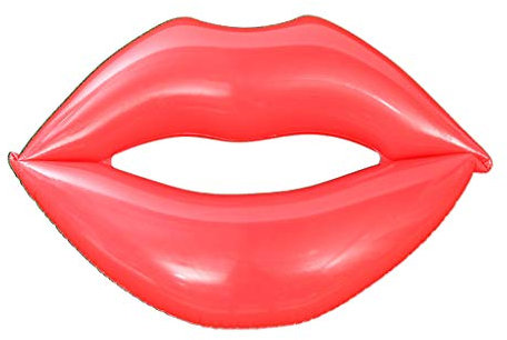 SANRLO Aufblasbare Schwimmliege mit glitzernden Lippen, Schwimmfloß