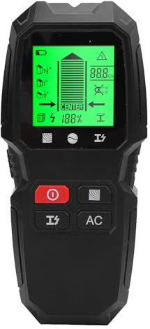 Bewinner 5-in-1 Wandscanner Leitungssuchgerät mit LCD Display - Hochpräziser Metalldetektor Holzbolzen Detektor (Schwarz)