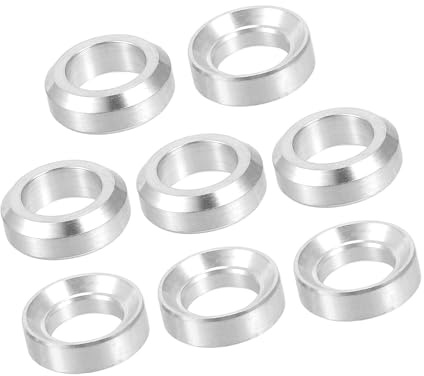REPAIROCK 8 Pcs M6x5.5 Universal Bicycle Bolt Brake Screw Washer Bolts - MTB Mountain Bike Bicycle Concave Convex Balancer - Titanium Alloy Silver Tone Auto Replacement Parts
