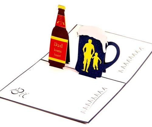 STOBOK Personalisiertes Vatertags-biermotiv 3d-up-gruß-bastelgeschenk Für Papa