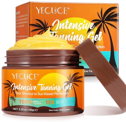 Golden Tanning Accelerator Cream 150g- 10x Accelerated Natural Summer Tanning for Sunbed& Outdoor Sun, Natural Ingredients, Fast Absorbing, Long-Lasting Moisturising, Suitable For All Skin Types