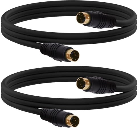 YARCHONN Cavo S-Video a 4 pin mini DIN SVideo maschio a maschio, SVHS cavo maschio connettore maschio per HDTV VCR DVD proiettore videocamera - 1,5 m -2 pezzi (da maschio a maschio)