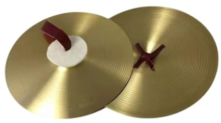 EHJRE Set of 2 Crash Cymbals for Stage Performance Handheld Alloy Instrument, 18 inch
