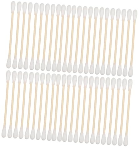 EXQUIMEUBLE 100 Stück Multifunktionale Wattestäbchen Doppelspitzen für Ohrenreinigung Schmuckreinigung Make Up Anwendungen Weiche Wattestäbchen für Präzises Arbeiten
