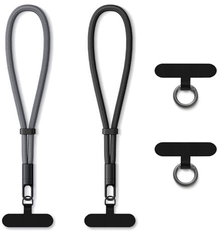 Luckwaii Handykette Kurz Handgelenk, 2 Stück Handyband Universal Kette für Handy Handschlaufe Sicherung mit 2 Universelles Patch, Phone Strap Wrist Lanyard für alle Standard Handyhülle Handysicherung