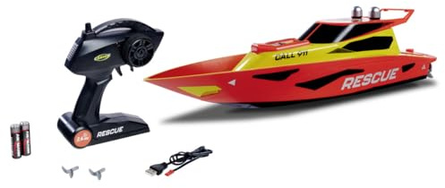 Carson 500108058 RC Rescue 2.4G 100% RTR – Barca telecomandata, barca RC, giocattolo telecomandato per bambini e adulti, telecomando incluso