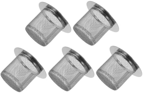 Hohopeti 5pcs Stainless Steel Sink Strainer Basket Drain Cover for Bathroom Shower Floor Hair and Debris Catcher Plug Mesh Filter for Washbasin and Kitchen Drain Protection