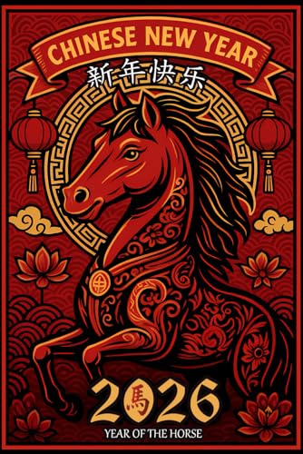 Chinese New Year 2026 Year Of The Horse Notebook: Lunar New Year Lined writing Journal For Men Women and Kids, 6x9 / 120 Pages