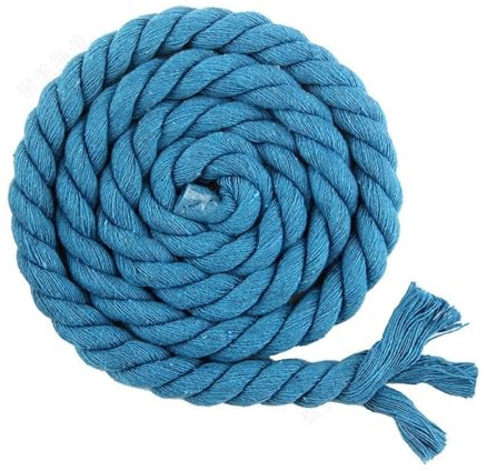 RUHTEUO 5 Meter 15 mm gedrehtes Baumwollseil, bunt, for Handtasche, Heimdekoration, DIY, Textilzubehör, Rot, Gelb, Khaki, Rosa, Grün(15mm Lake Blue 5M)