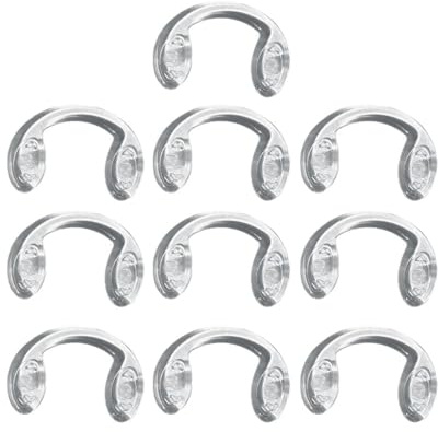 EYZJQSTUV Plaquettes nasales en silicone pour lunettes Plaquettes nasales for lunettes en silicone forme de U, à visser, lot 10, plusieurs tailles, transparentes(15mm*40mm 10pcs)
