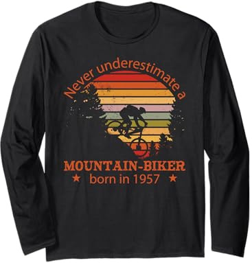 MTB Bike Ciclista Mountain-Biker Nacido 1957 Cumpleaños Bici Manga Larga