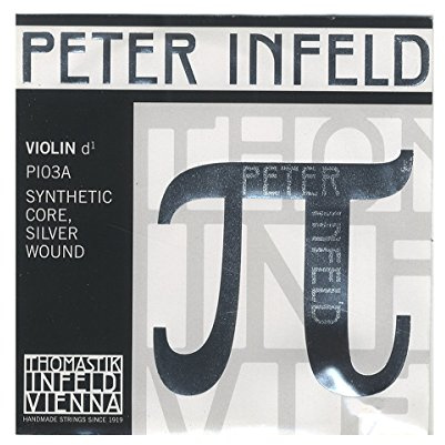Thomastik Einzelsaite für Violine 4/4 Peter Infeld Synthetic Core - D-Saite synthetischer Kern, Silber umsponnen, medium