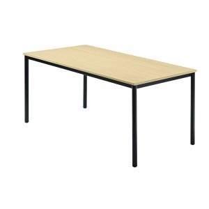 Besprechungstisch 1600x800mm Ahorn Fuß Rundrohr schwarz