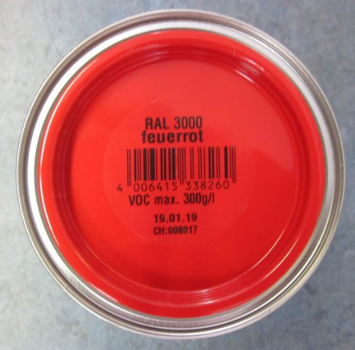 düfa Hochglanzlack RAL 3000 Feuerrot 750 ml rot hochglänzender Lack │ Buntlack für Innen & Außen