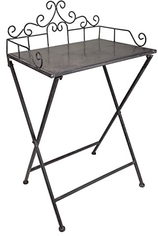 Crispe Beistelltisch Klapptisch aus Metall - Tisch für den Garten Blumenhocker Balkontisch- klappbar - Höhe 73 cm