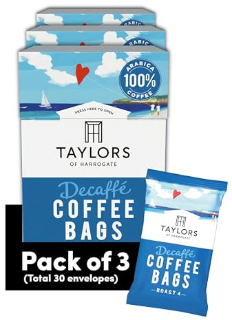 Taylors of Harrogate Decaffe Enveloped Coffee Bags, Roast 4, 30 Bags