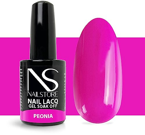 Nail Store Smalto Semipermanente Peonia 15ml - Smalto Gel per Unghie Professionale - Colore Brillante a Lunga Tenuta, Made in Italy - Catalizza in Lampada UV/LED