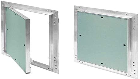 Revisionsklappe GK-Einlage 150x150mm Gipskarton 12,5mm KRAL16 Revisionstür Revision Wartungstür 15x15cm Wartung Reinigungsklappe Wartungsöffnung mit Aluminium-Rahmen Feuchtraumgeeignet grün Trockenbau