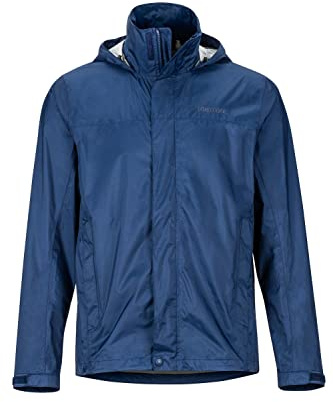 Marmot Precip Eco Jacket Lightweight Hooded Rain Jacket Uomo, Blu (Arctic Navy), M