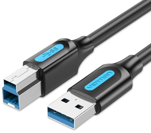 VENTION Druckerkabel 0.5m USB 3.0 Typ A Stecker auf Typ B Stecker Kabel Scanner Kabel USB Druckerkabel kompatibel mit HP/Epson/Dell/Canon/Lexmark/Xerox/Brother/Samsung usw