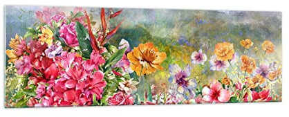 Panorama Bilder auf Glas 160x50cm Glasbild blume sommer natur Groß XXL Wanddeko Bild im Glas Schlafzimmer Küche Wandbilder Dekoration Wohnzimmer Modern Wall Decor Wand Kunstdruck Art GAB160x50-3843