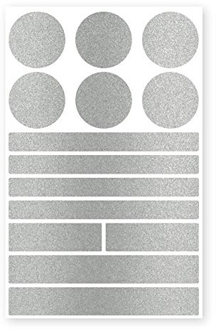 reflecto Reflektoren-Aufkleber in metallic-matt Optik – 14-teilig, Silber | zum Aufkleben für Textilien, Kinderwagen, Ranzen, Helme, Jogging, Jacke, Rucksack