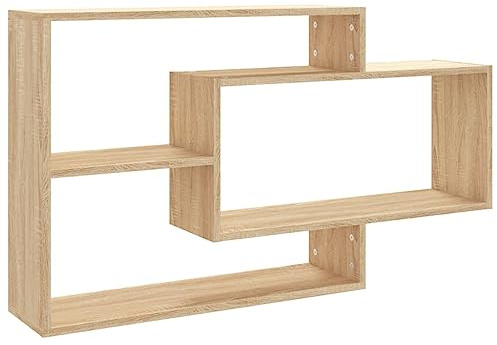 vidaXL Wandregale Bücherregale Hängeregale Wandregal Bücherregal Regale mit 3 offenen Fächern Schweberegale Sonoma-Eiche 104x20x58,5cm Holzwerkstoff