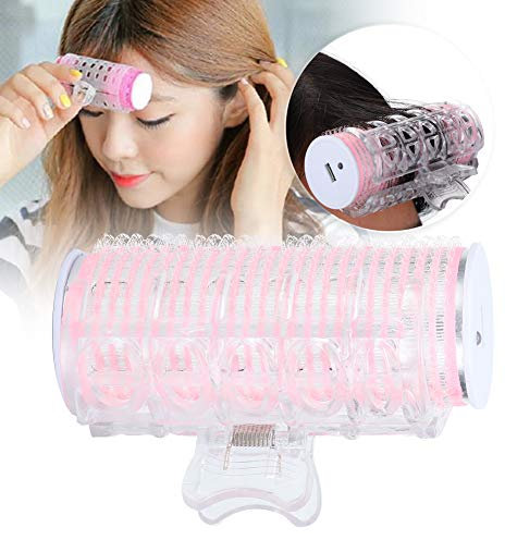 Rouleau à cheveux, bigoudi électrique, frange portable USB Curling coiffure bigoudis femmes outil de coiffure bricolage(Rose)