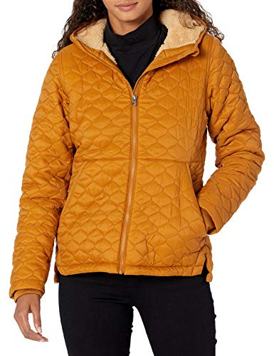 Amazon Essentials Mujer Chaqueta Acolchada Ligera con Cremallera Completa, Resistente al Agua, con Capucha y Forro de Sherpa