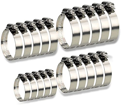 Maotrade 20 Stück Schlauchschelle Einstellbar Schlauchschellen Edelstahl Set 6-12mm, 14-27mm, 27-51mm, 52-76mm mit Bandbreite 12mm Schlauchklemme Rohrschelle für Waschmaschine, Pool, KFZ
