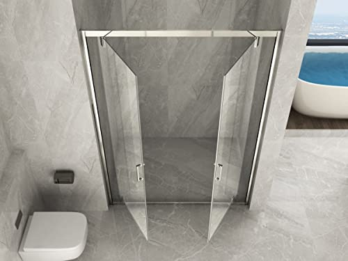Linea Doccia | Box Porta Doccia Cristallo 6 mm, Apertura Saloon Interna e Esterna, Anticalcare, Trasparente o Opaco, Misura 90 cm H 190 cm, Vetro Opaco
