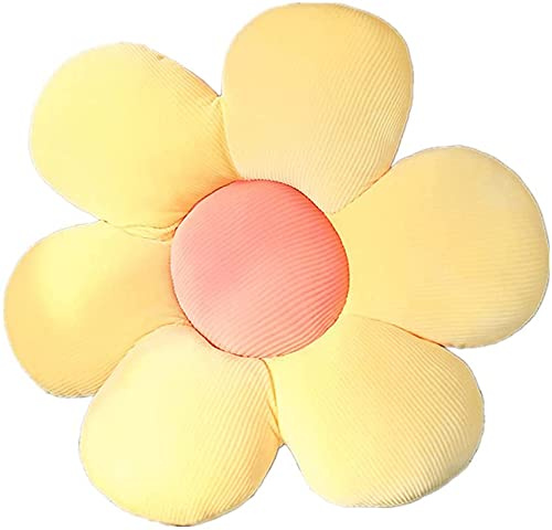 Zinsale Niedliches BlumenBodenkissen,Überwurfkissen, IndieRaumdekoration Kissen für Teenager, Tweens, Mädchen, Lesen, Necke,Schlafzimmer(Gelb, 40cm)