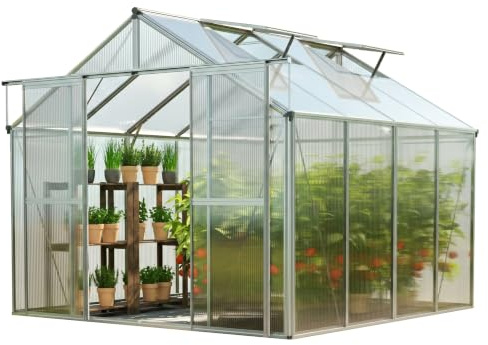 GFP Serra Topas 4 telaio in alluminio 225 x 259 cm, lastre a doppia parete di 6 mm