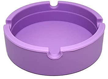 BWD AshTray Silicone Mould Purple Round Shape Cigarette Ash Tray Holder Tobacco Indoor Outdoor Pubs Bars Use