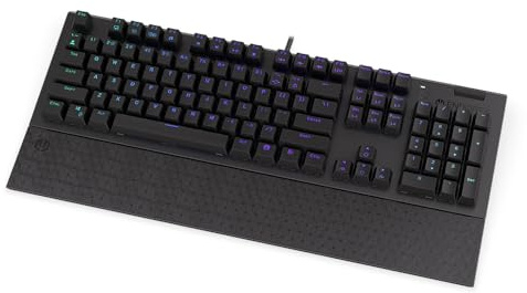 ENDORFY Omnis Blue, tastiera meccanica full size, Poggiapolsi con aggancio magnetico, manopola del volume in metallo, switch meccanici Kailh Blue, keycaps in PBT, EY5A028