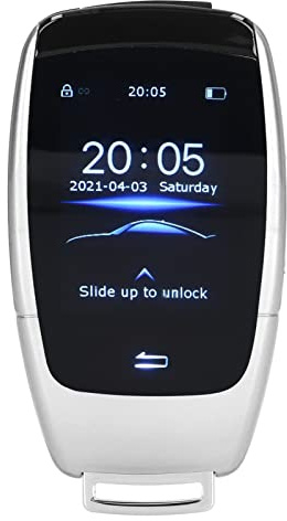 Autoschlüssel, Universal 2-Zoll-LCD-Touchscreen mit Hoher Auflösung Keyless Entry Remote Car Smart Key Auto Lock Unlock, Autoseitenschlüssel-Ersatzzubehör für Modelle mit EIN-Knopf-Start(Silber)