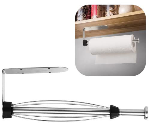 Küchenrollenhalter mit Dämpfungseffekt Paper Holder Einhandbedienung Küchenrollenhalter ohne Bohren Küchenrollenhalter Edelstahl für Küche und Bad (Silber)
