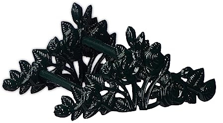 Relaxdays Schlauchhalter, antiker Gartenschlauch Wandhalter, Rosen-Motiv, HBT: 13 x 27 x 15,5 cm, Gusseisen, dunkelgrün | Rosen-Motiv, HBT: 13 x 27 x 15,5 cm, Gusseisen