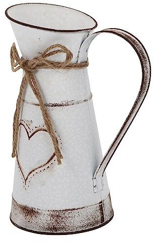 IMIKEYA Heart Shaped Metal Flower Pot Vintage Style Flower Bucket for Desktop and Home Decor Crafted Iron Material